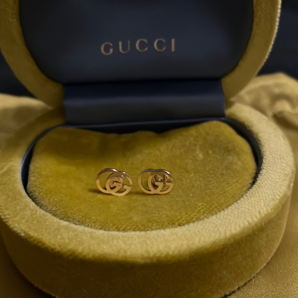 Authentic 18k Gucci Studded Gold Earrings